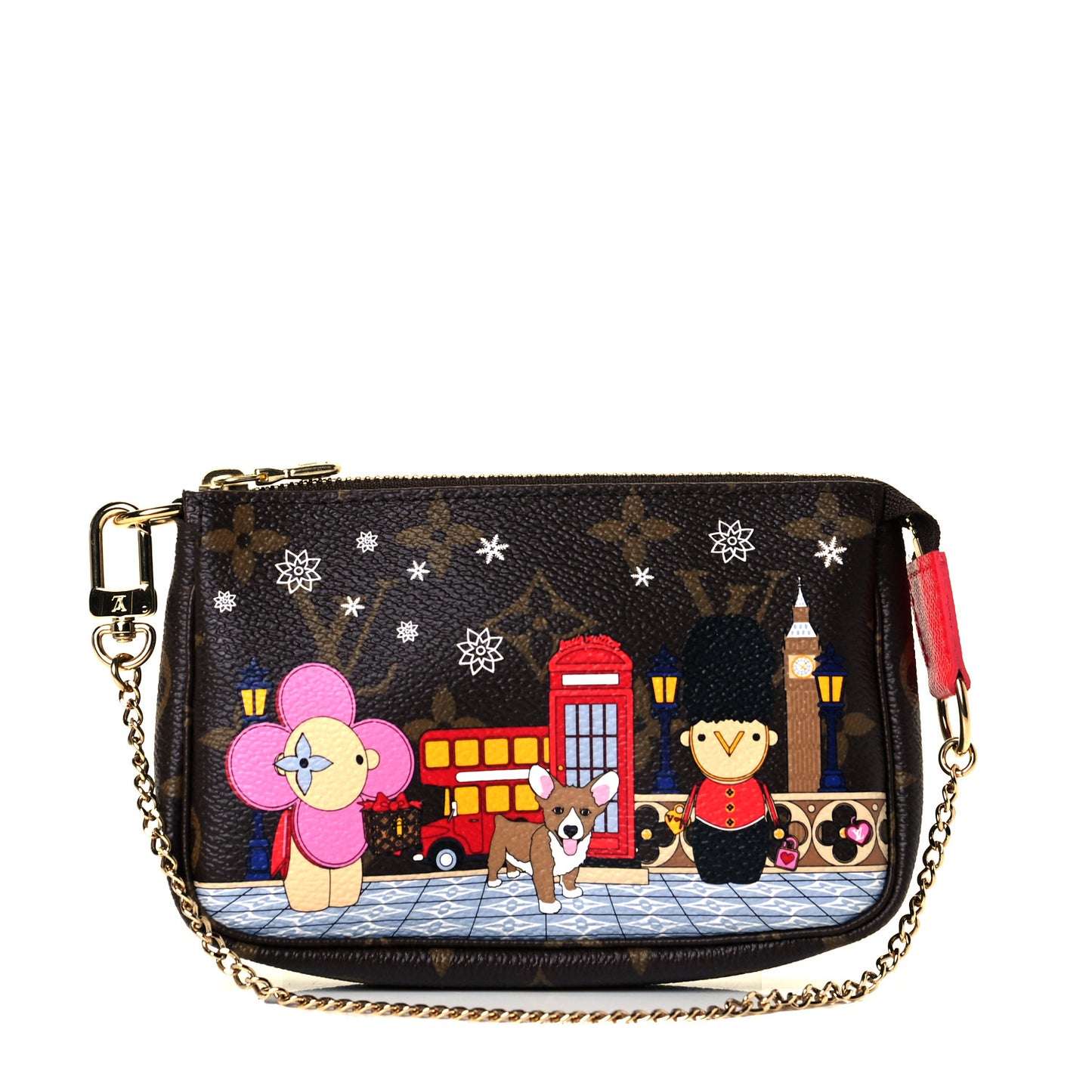 Monogram 2021 Christmas Animation London Mini Pochette Accessories Red