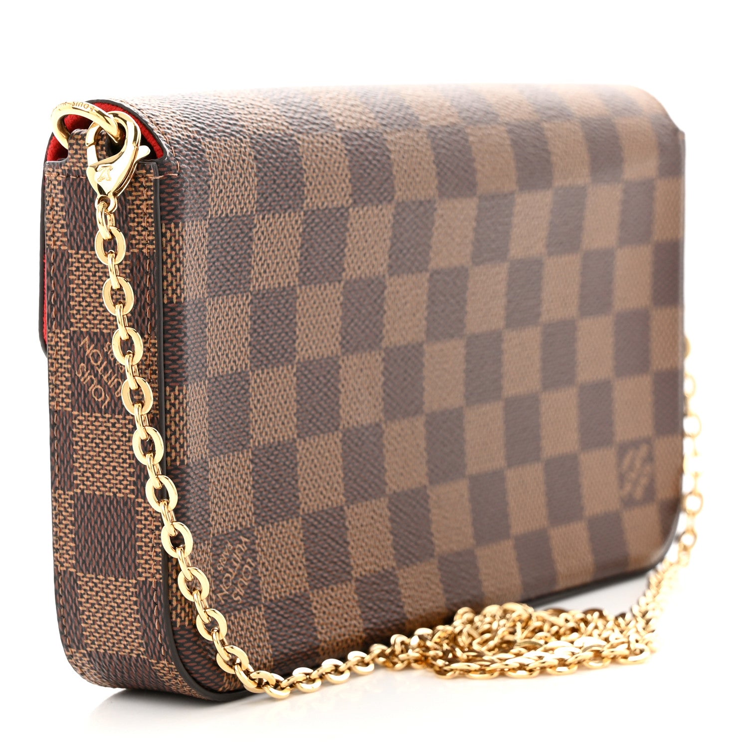 Louis Vuitton Damier Ebene Pochette Felicie Chain Wallet 4 of 11