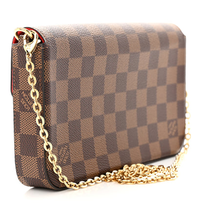 Louis Vuitton Damier Ebene Pochette Felicie Chain Wallet 4 of 11