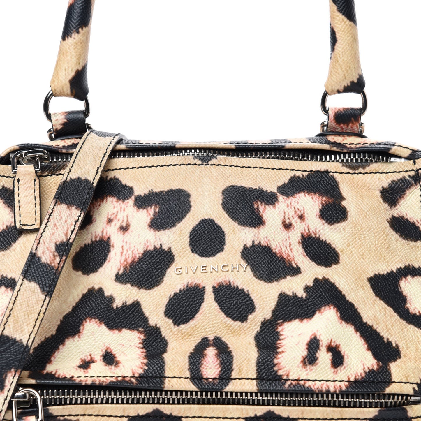 Calfskin Jaguar Print Small Pandora Multicolor