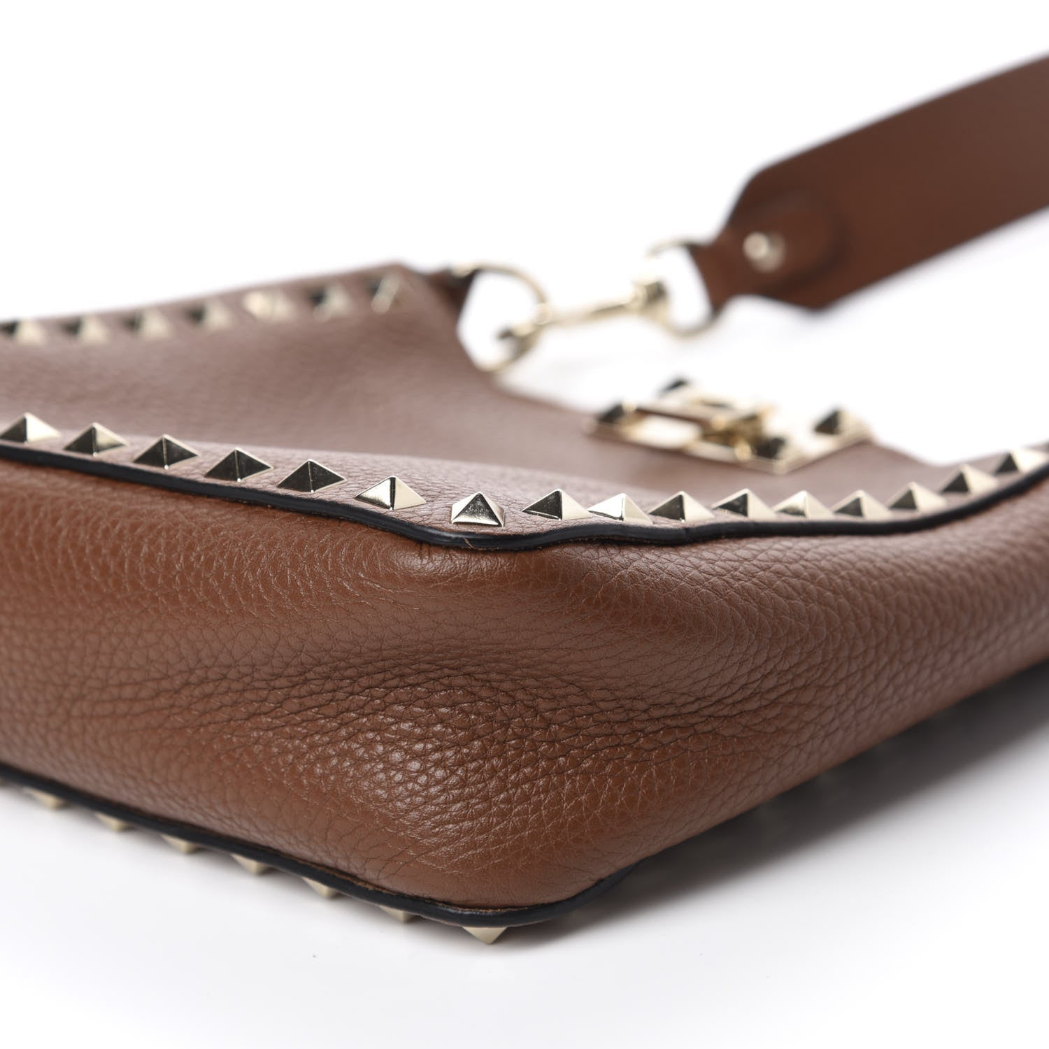 Valentino Garavani Pebbled Calfskin Mini Rockstud Flip-Lock Messenger Bag Light Cuir 7 of 9