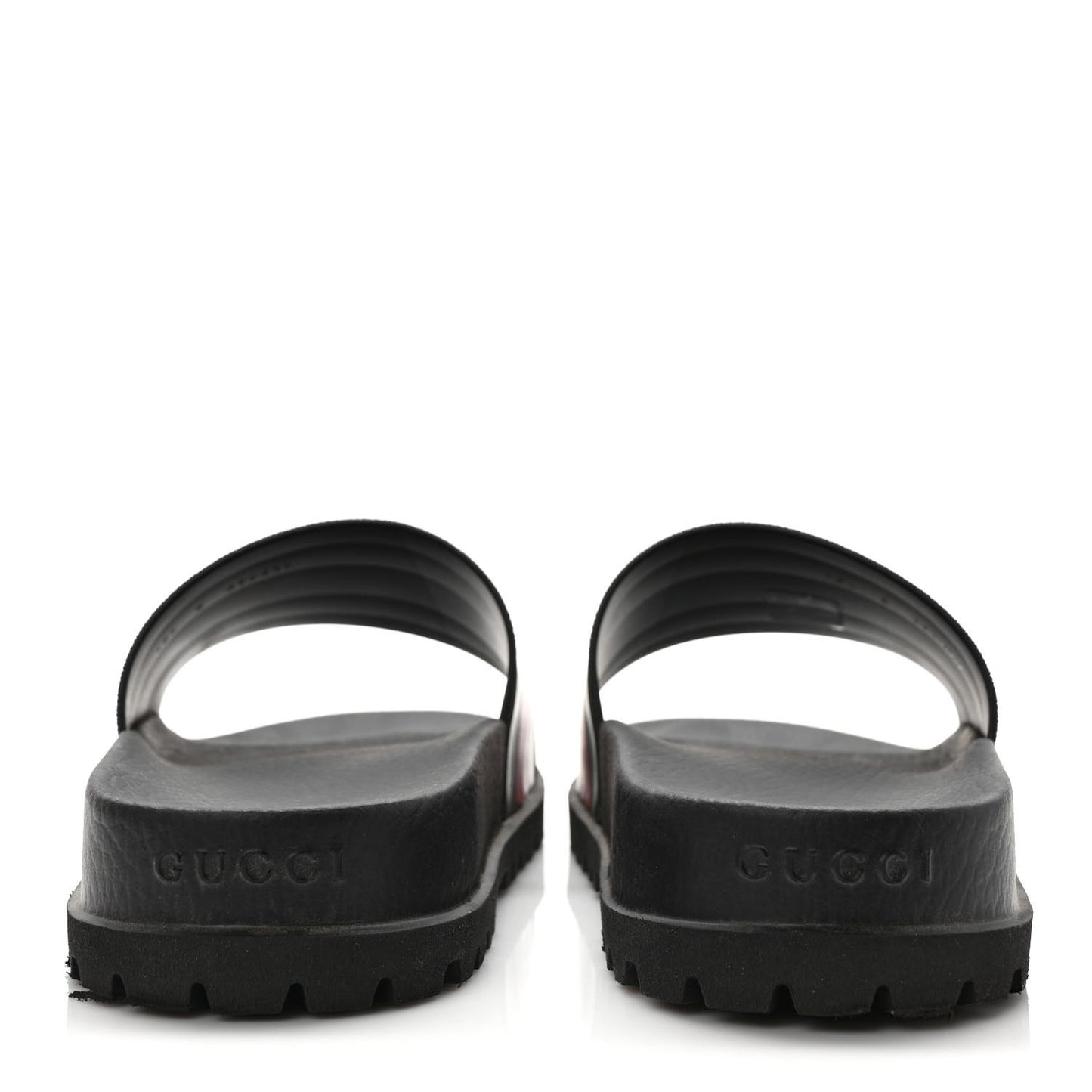 Rubber Web Mens Lug Sole Slide Sandals 8 Black Green Red