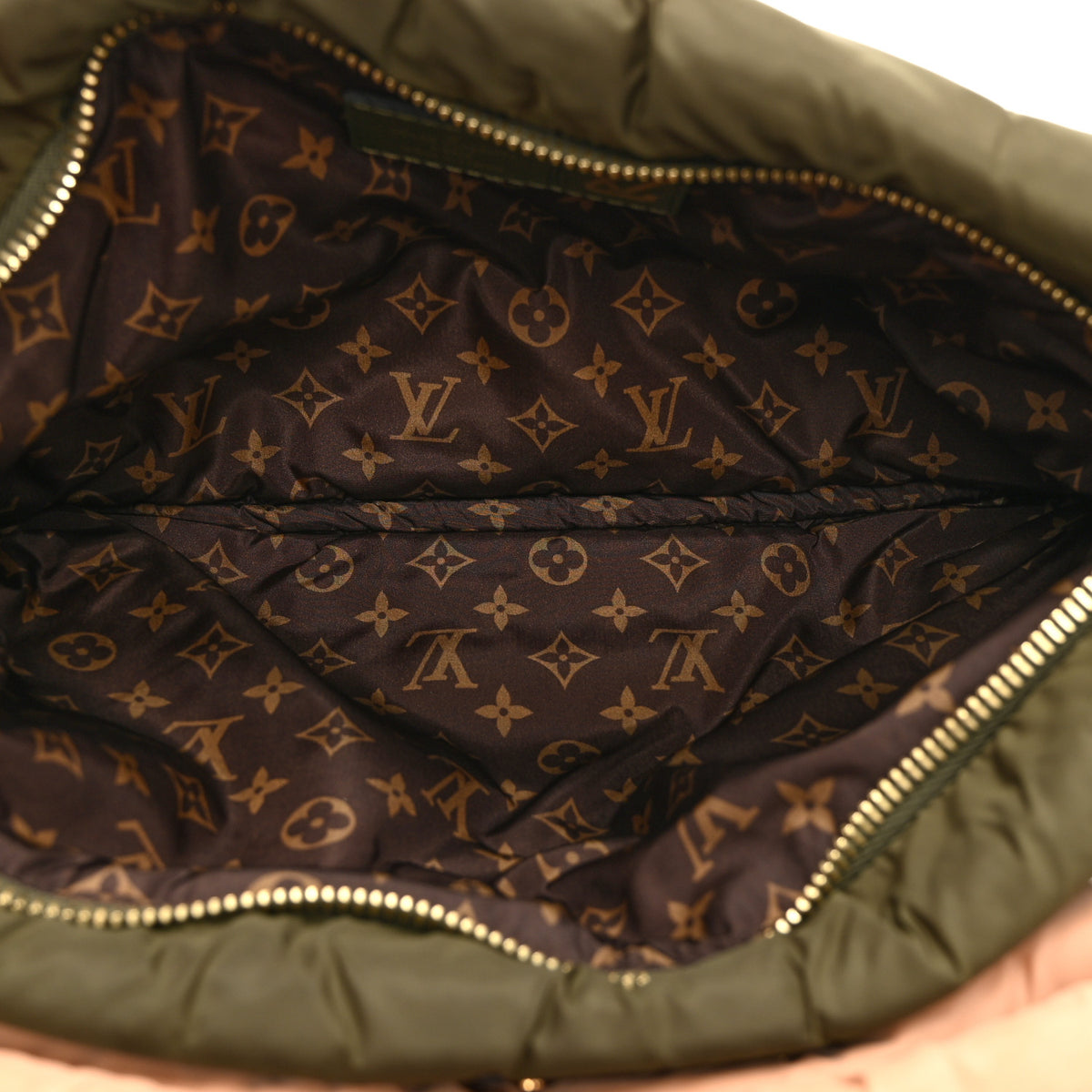 Econyl Monogram Pillow Maxi Multi Pochette Accessories Kaki Beige
