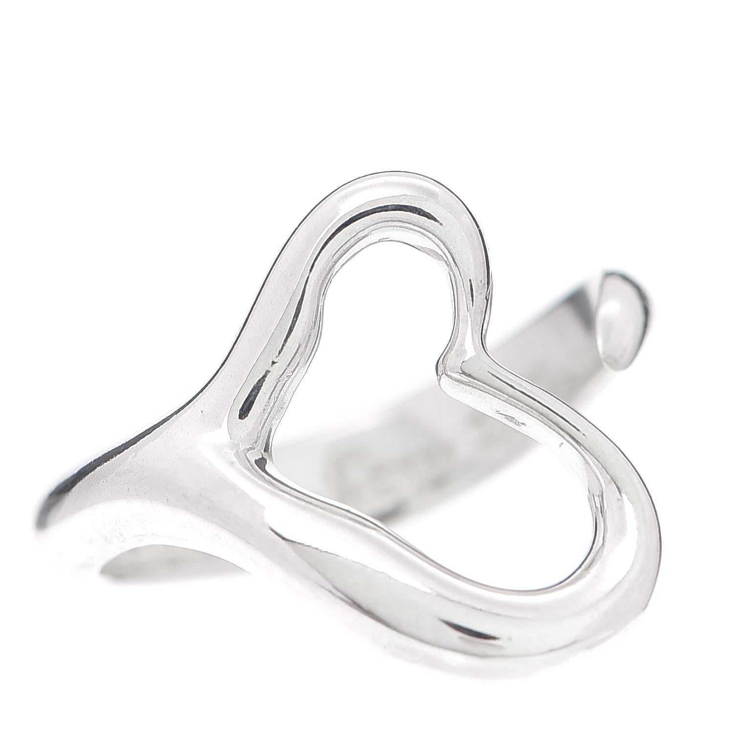 Tiffany Elsa Peretti Sterling Silver Open Heart Ring 51 5.75 1 of 5
