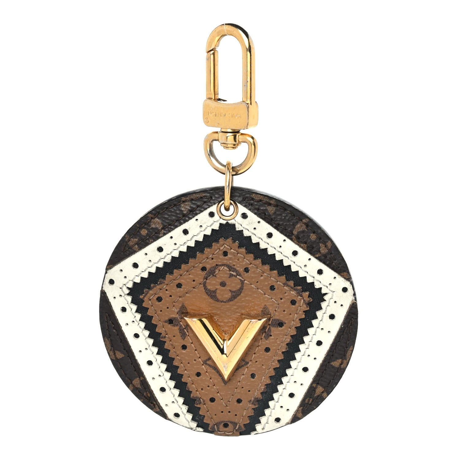Louis Vuitton Monogram Brogue V Key Holder Bag Charm 1 of 5