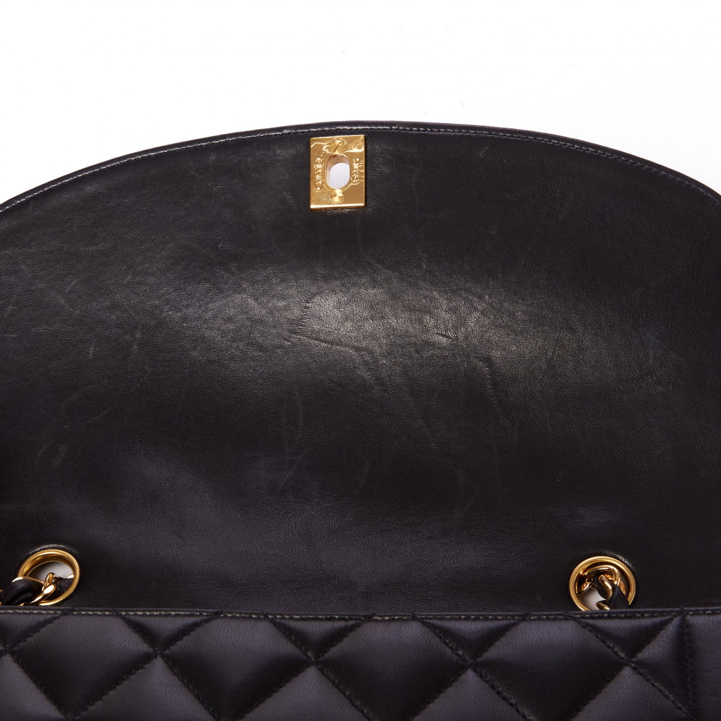 Lambskin Quilted Medium Single Flap Black