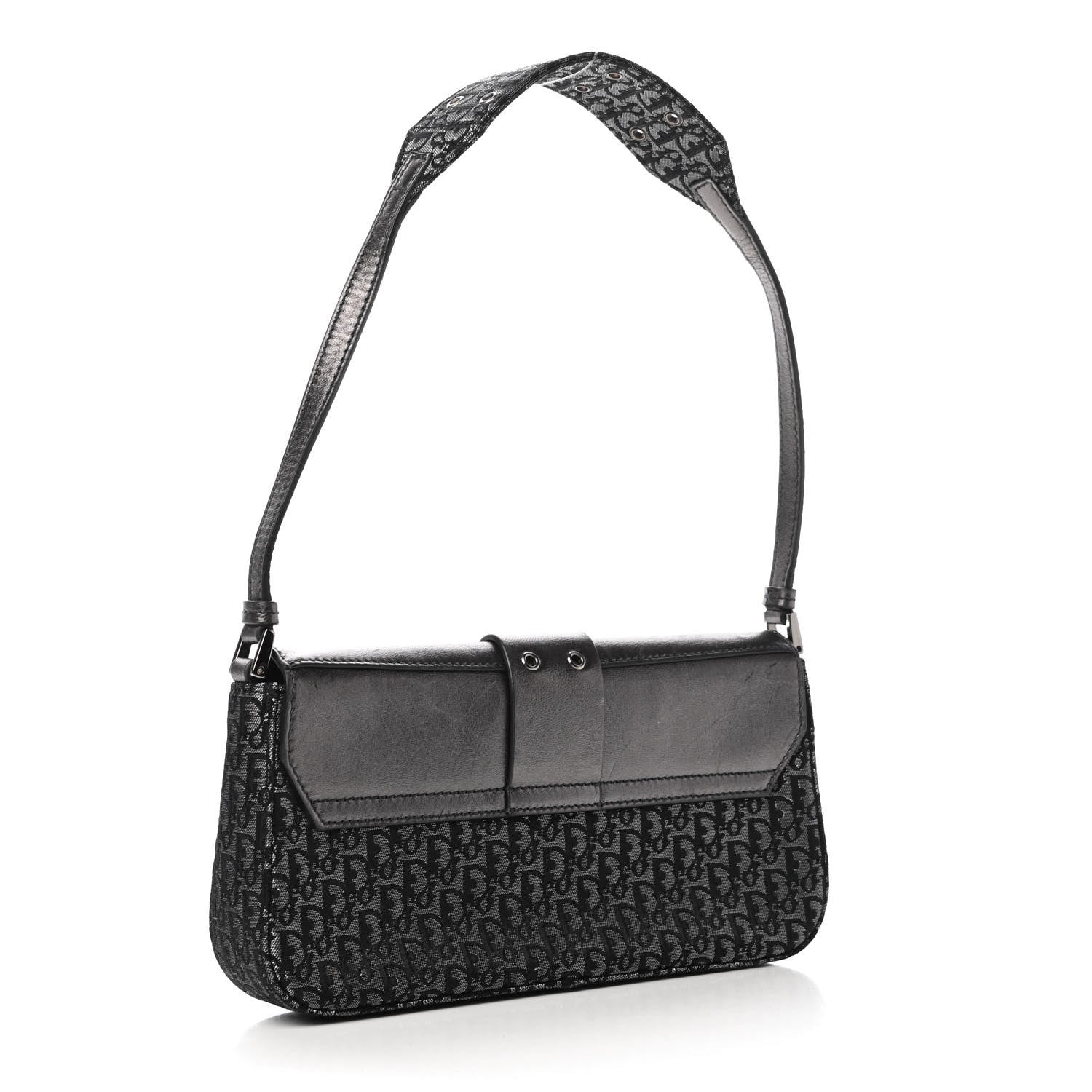 Christian Dior Metallic Monogram Street Chic Shoulder Bag Black 3 of 11
