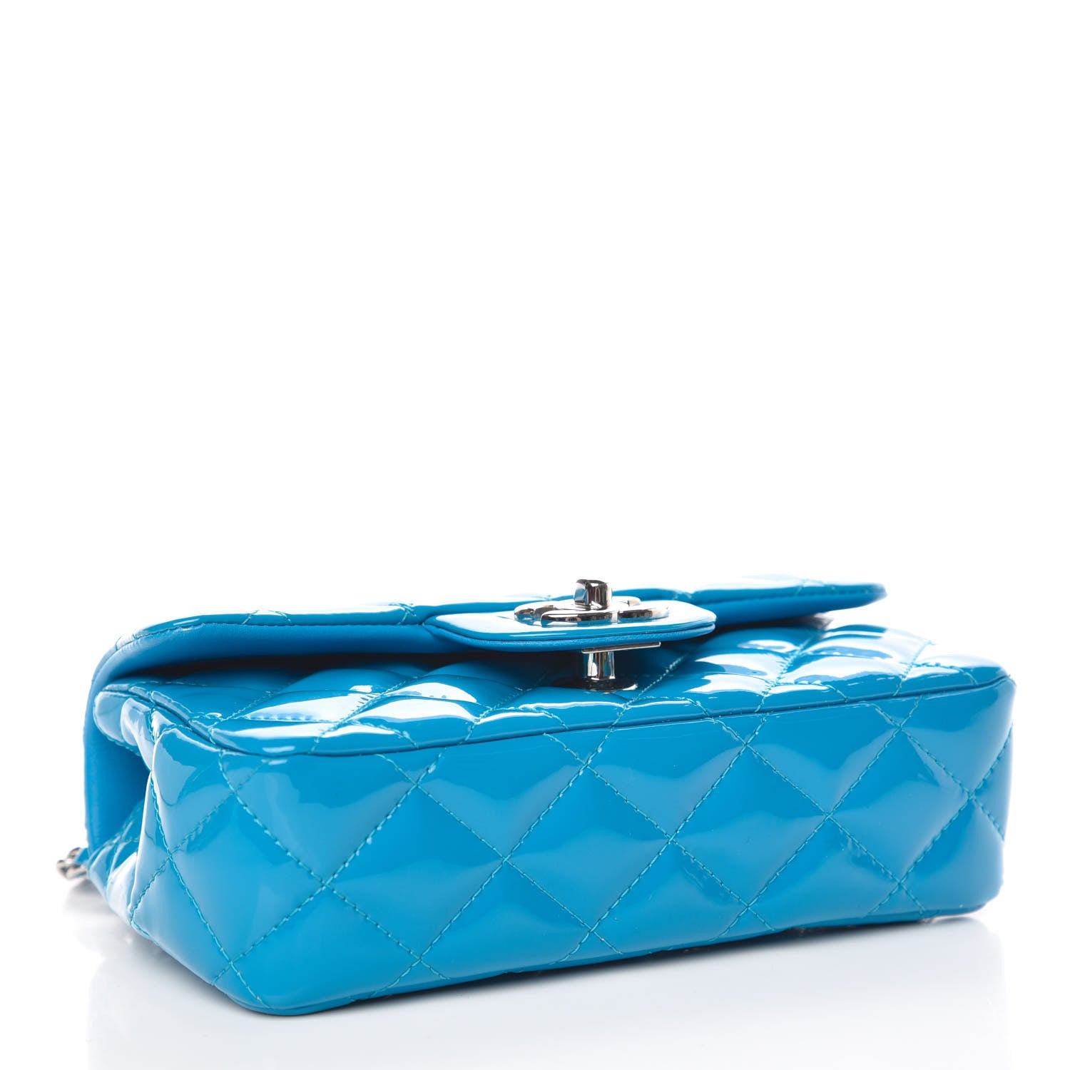 Chanel Patent Quilted Extra Mini Flap Turquoise 4 of 10