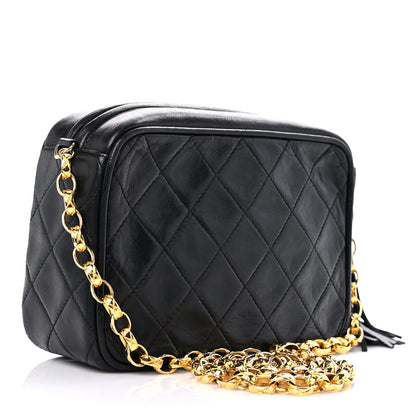 Chanel Lambskin Quilted CC Tassel Camera Case Black 3 of 13