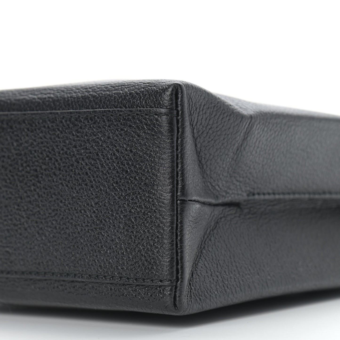 Calfskin Logo XXS Shopping Tote Black
