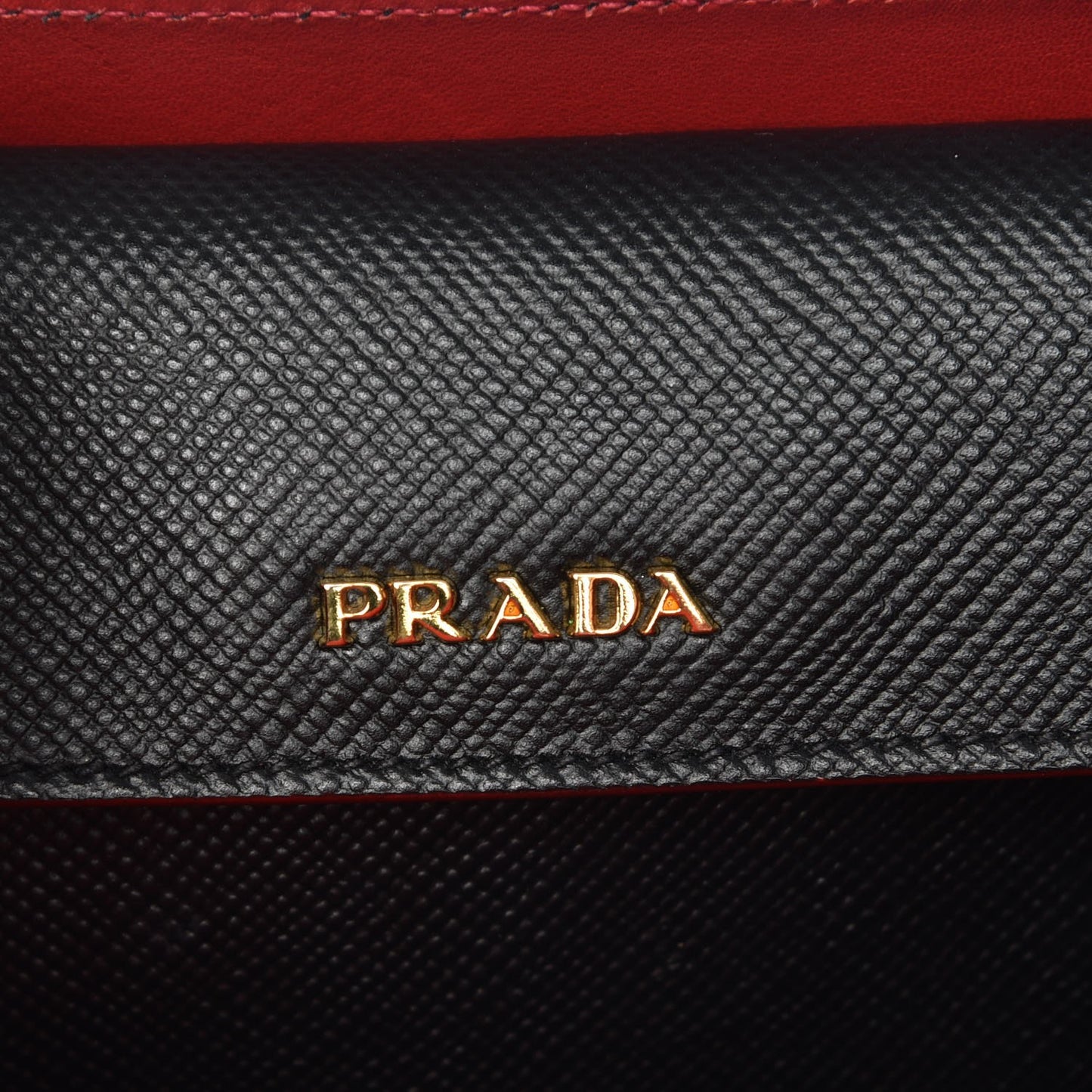 Saffiano Cuir Large Double Bag Nero Black Ciliegia