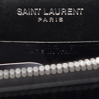 Saint Laurent Calfskin Crocodile Embossed Kate Monogram Tassel Chain Wallet Black 7 of 8