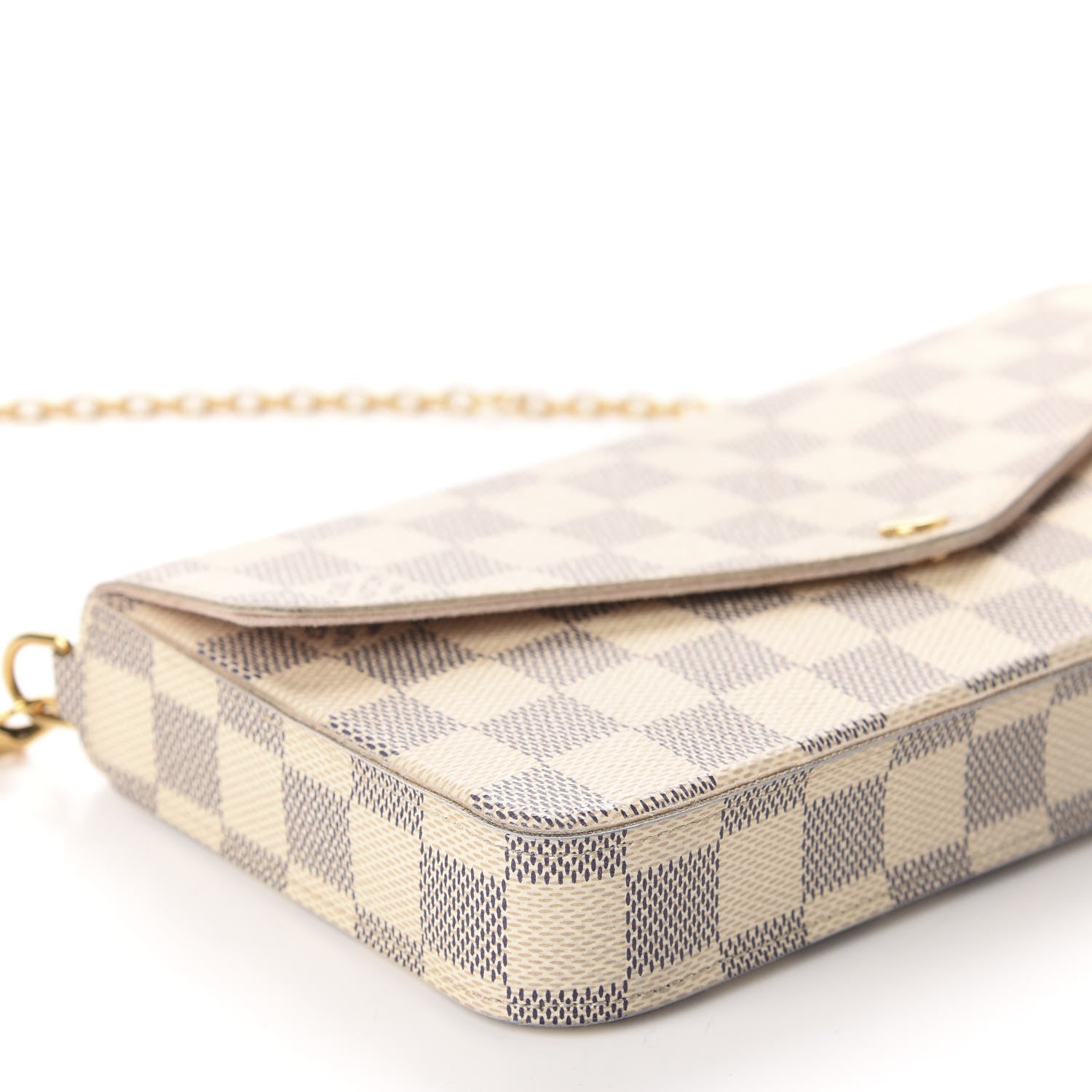 Louis Vuitton Damier Azur Pochette Felicie Chain Wallet Rose Ballerine 6 of 11