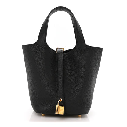 Hermes Taurillon Clemence Picotin Lock 18 PM Black 1 of 12