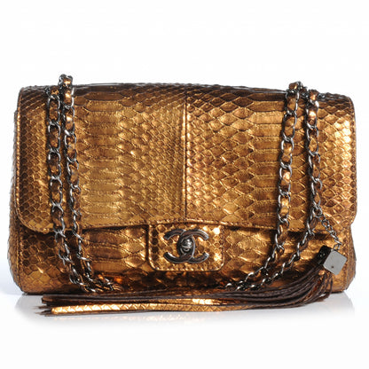 Chanel Python Tassel Medium Flap Bronze 1 of 8