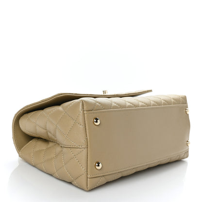 Chanel Caviar Lizard Embossed Quilted Small Coco Handle Flap Dark Beige 4 of 9