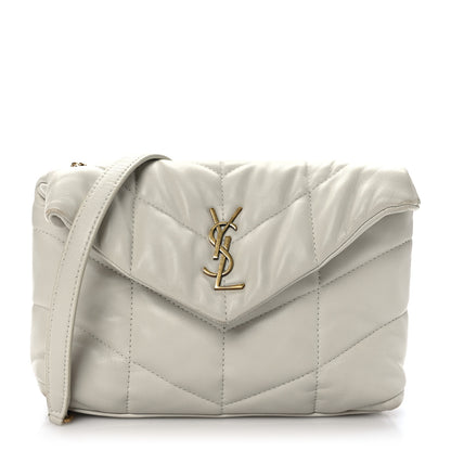 Saint Laurent Lambskin Quilted Toy Loulou Puffer Monogram Chain Satchel Crema Soft 1 of 10