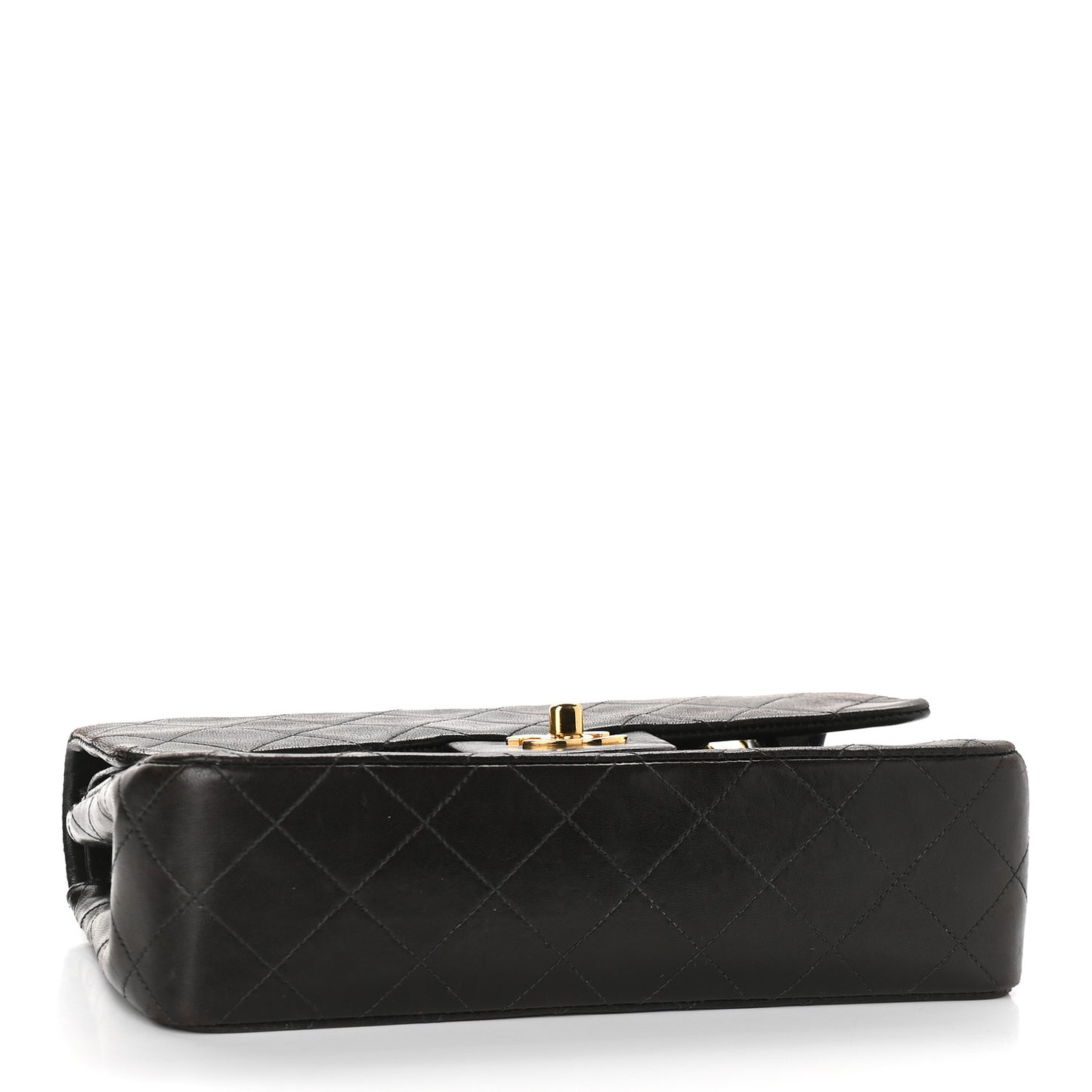 Lambskin Quilted Small Double Flap Black