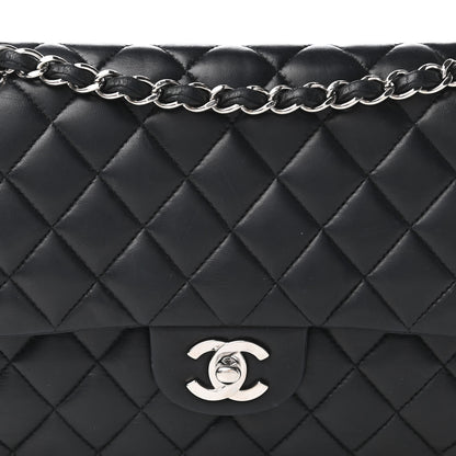 Chanel Lambskin Quilted Medium Double Flap Black 10 of 10