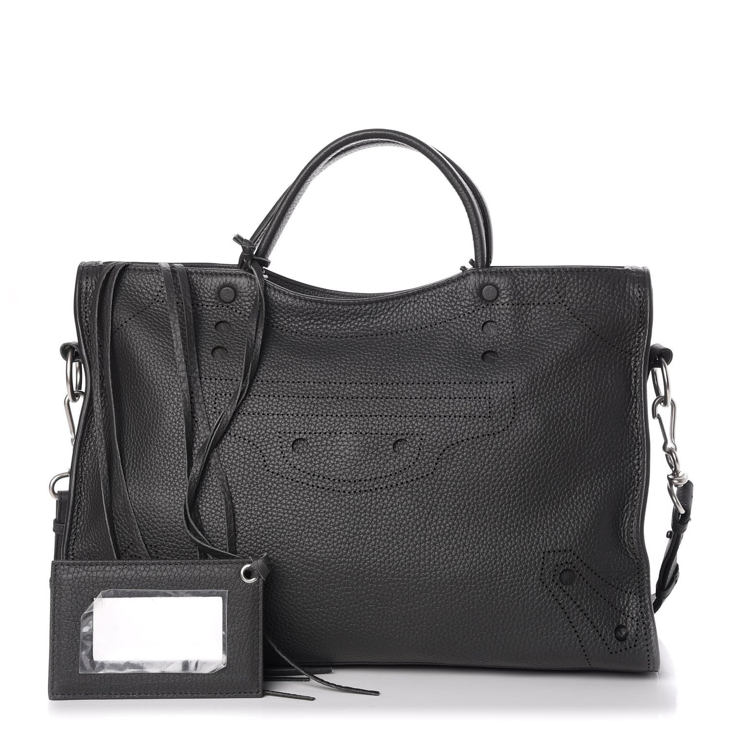 Veau Grana Perforated Blackout Hardware City Gris Fossile