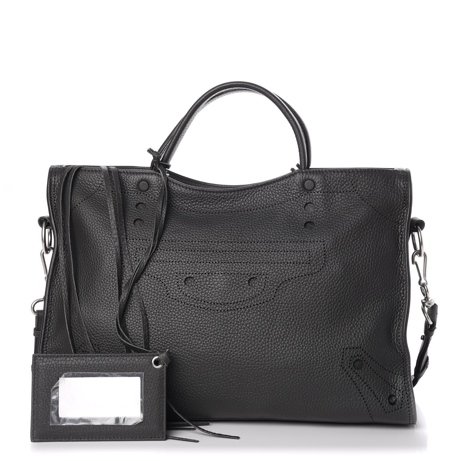 Balenciaga Veau Grana Perforated Blackout Hardware City Gris Fossile 1 of 7
