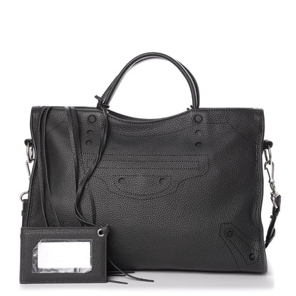Balenciaga Veau Grana Perforated Blackout Hardware City Gris Fossile 1 of 7