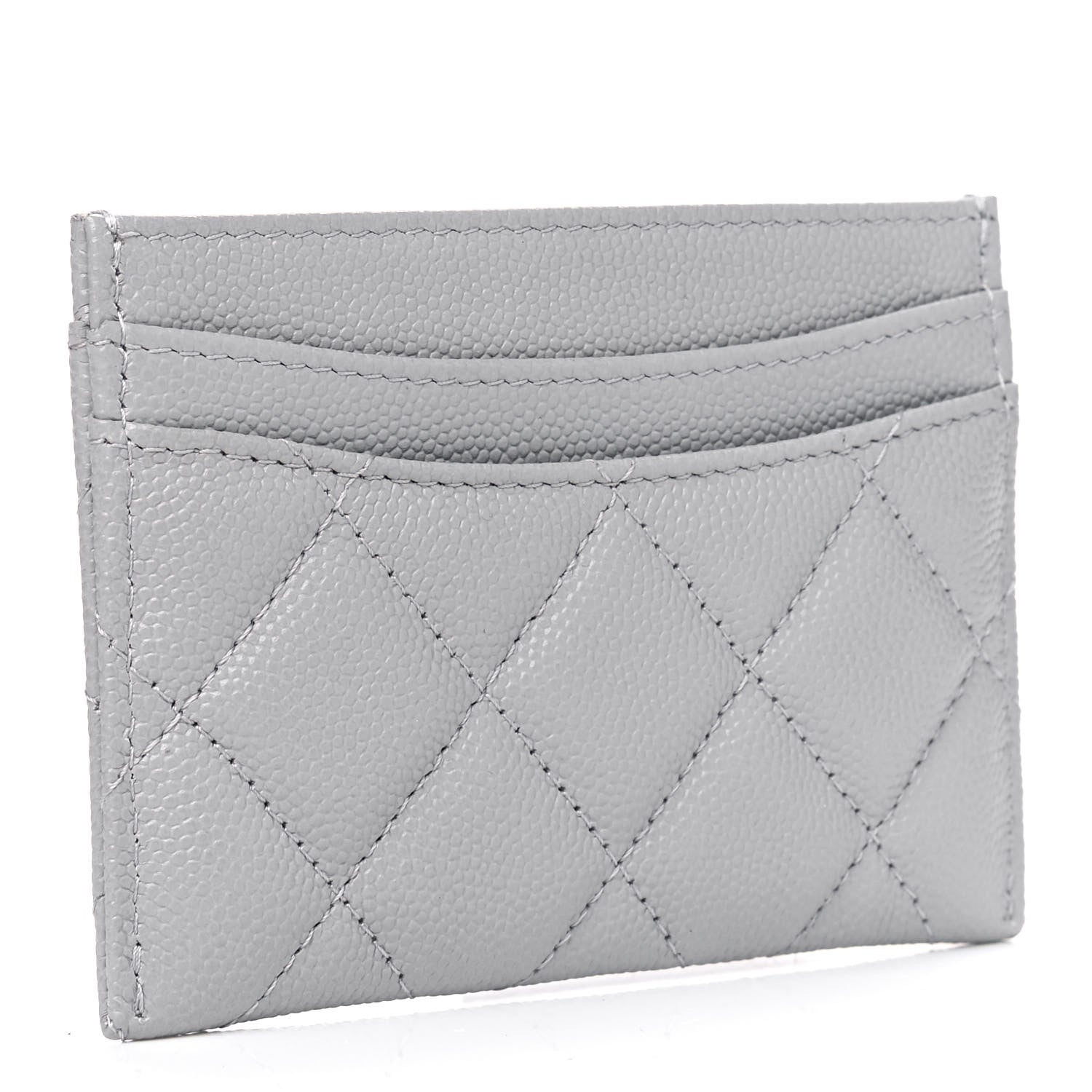 Chanel Caviar Quilted Card Holder Grey 2 of 4