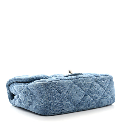 Chanel Denim Quilted Camellia Sweetheart Mini Flap Blue 4 of 10