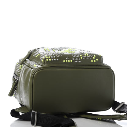 MCM Smooth Calfskin Studded Small Lion Camo Stark Backpack Winter Moss 3 of 8