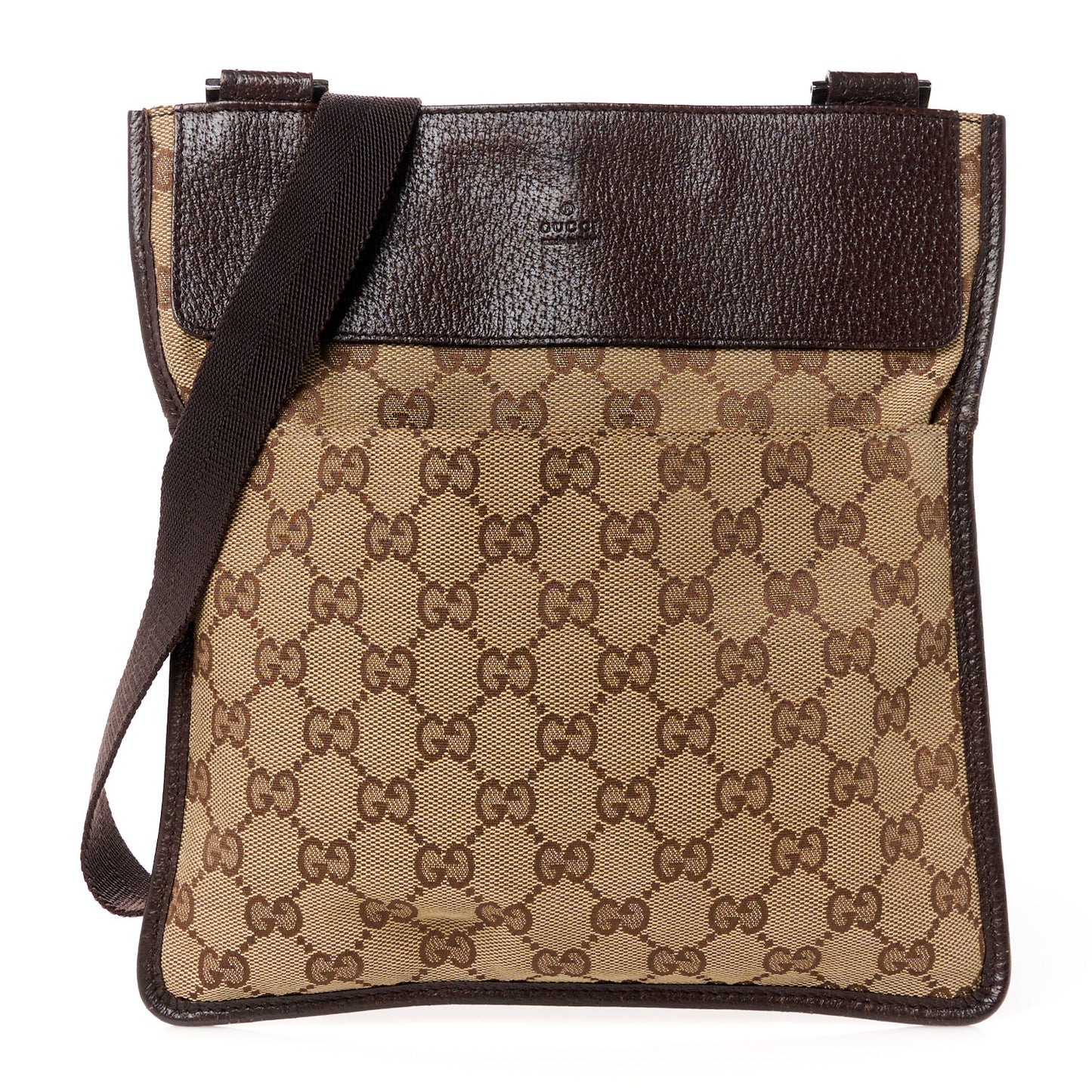 Monogram Messenger Crossbody Bag Dark Brown