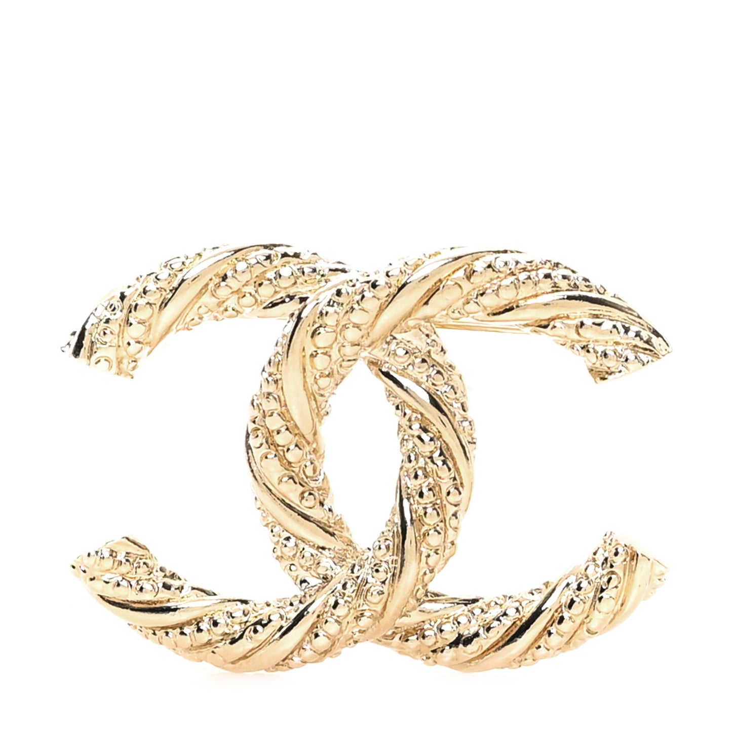 Twisted CC Brooch Light Gold