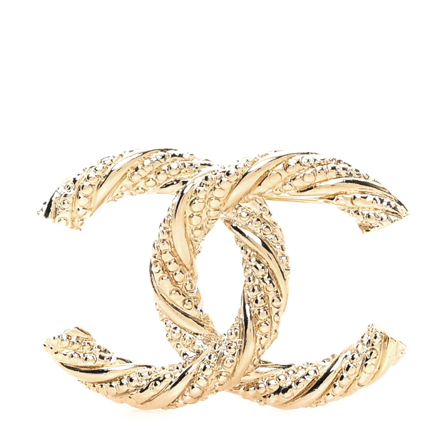Chanel Twisted CC Brooch Light Gold 1 of 3