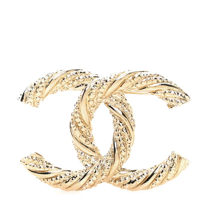 Chanel Twisted CC Brooch Light Gold 1 of 3