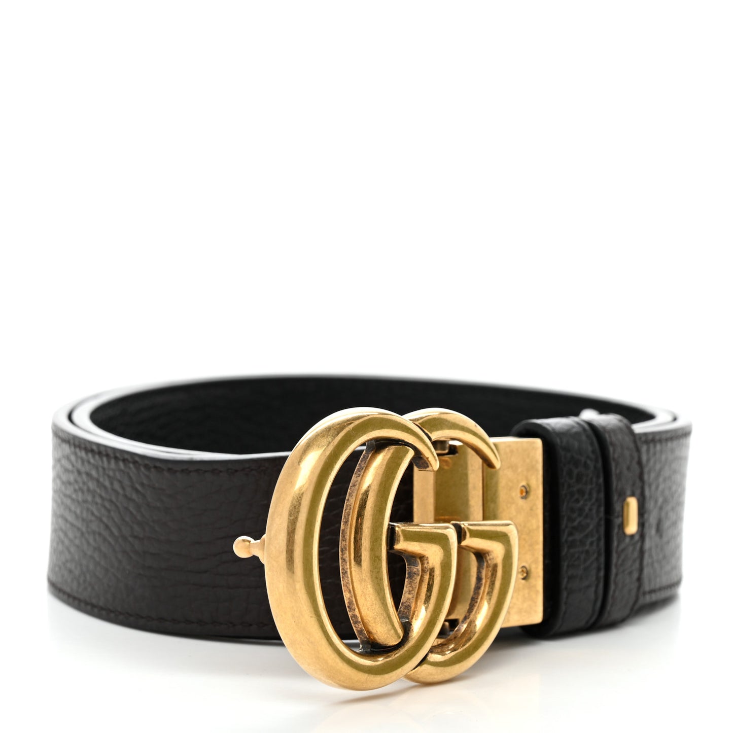 Dollar Calfskin Double G Reversible 37mm Belt 90 36 Black New Acero
