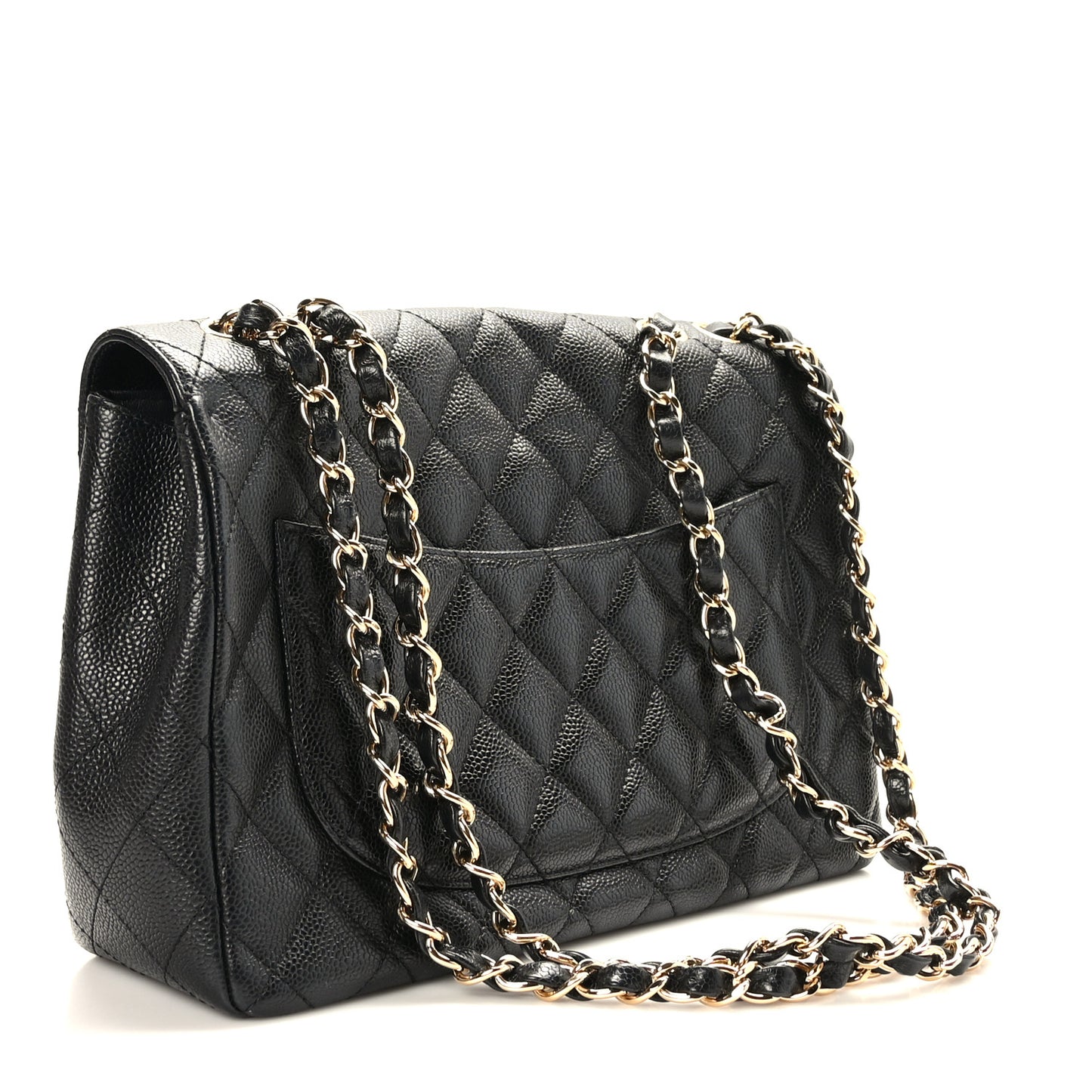 Caviar Quilted Jumbo Single Flap Black