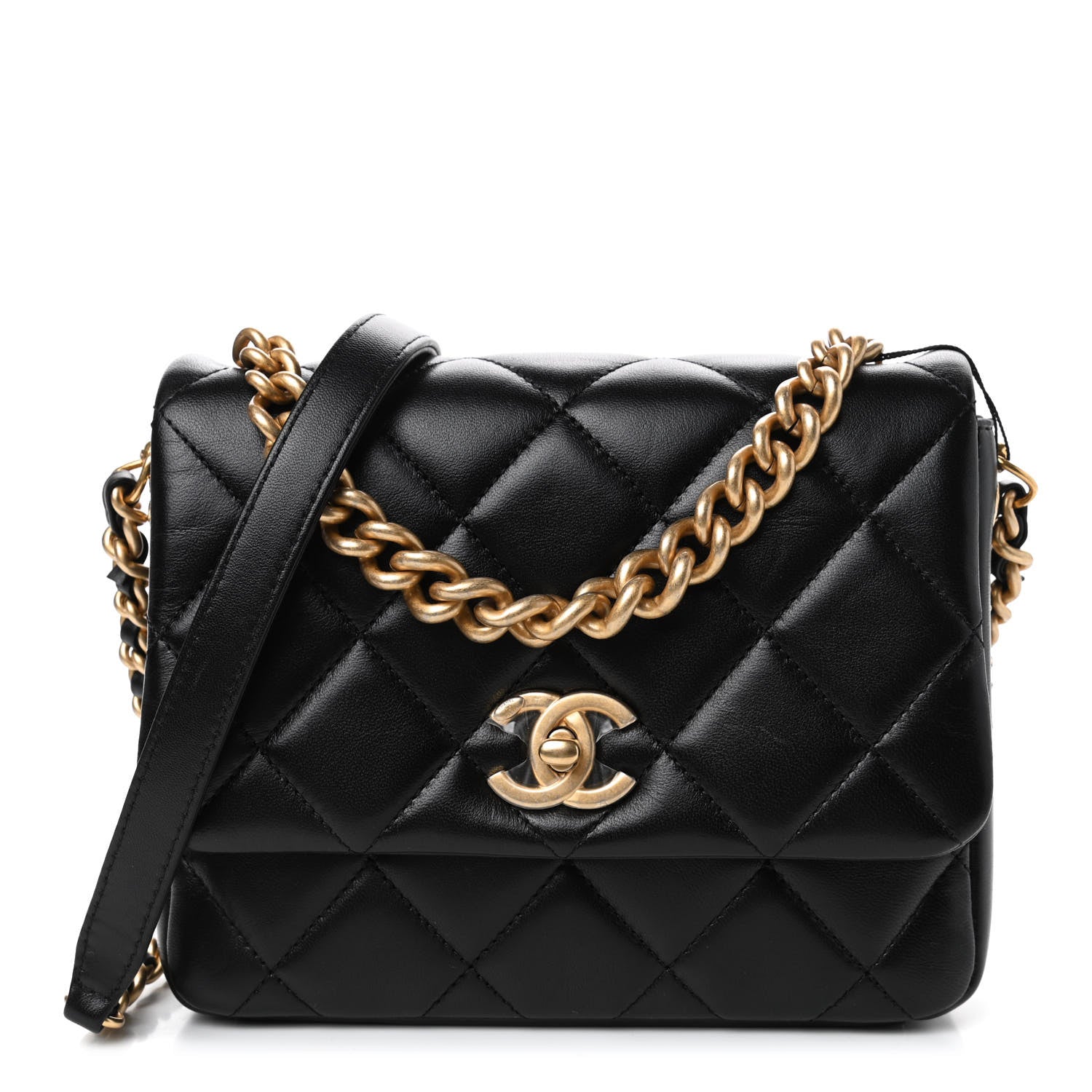 Chanel Lambskin Quilted Mini Side Note Flap Black 1 of 4