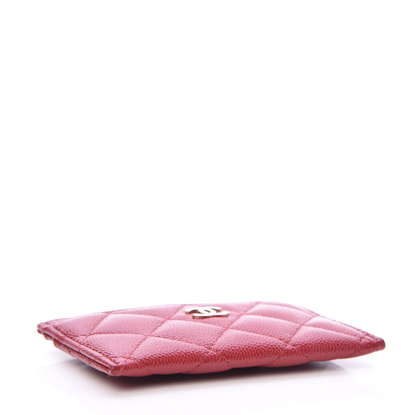 Caviar Quilted Card Holder Red