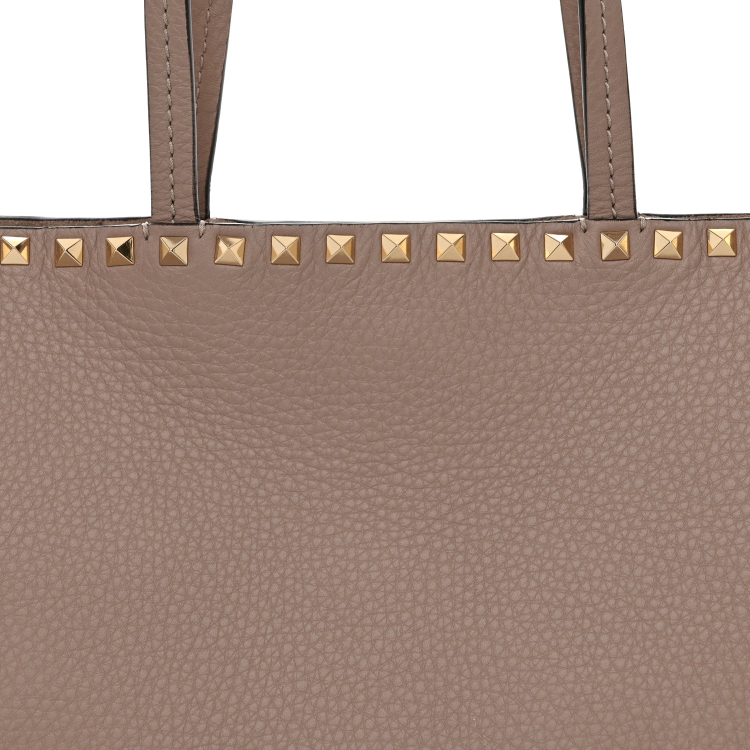 Valentino Garavani Grained Calfskin Small Rockstud Shoulder Tote Poudre 7 of 9