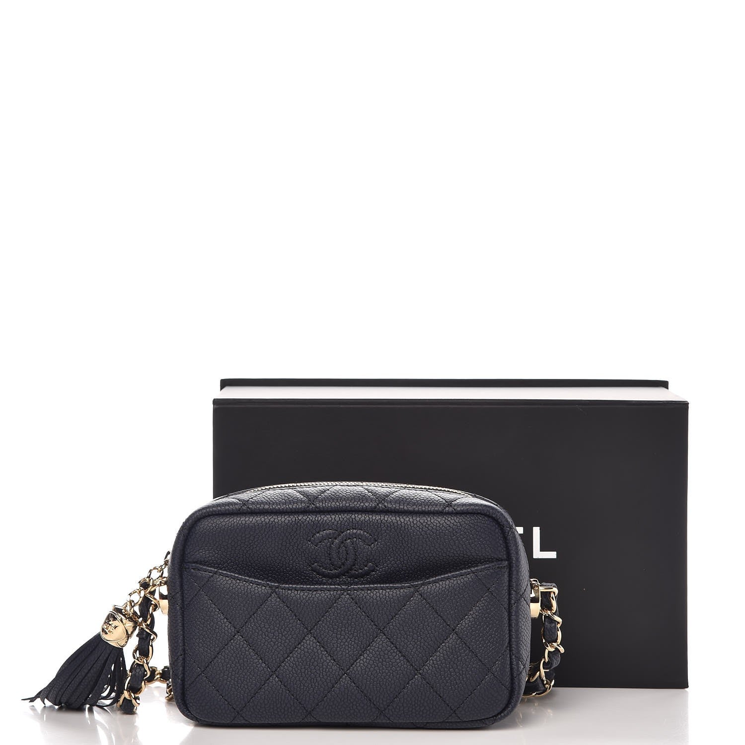 Chanel Caviar Quilted Coco Tassel Camera Case Dark Navy 8 of 8