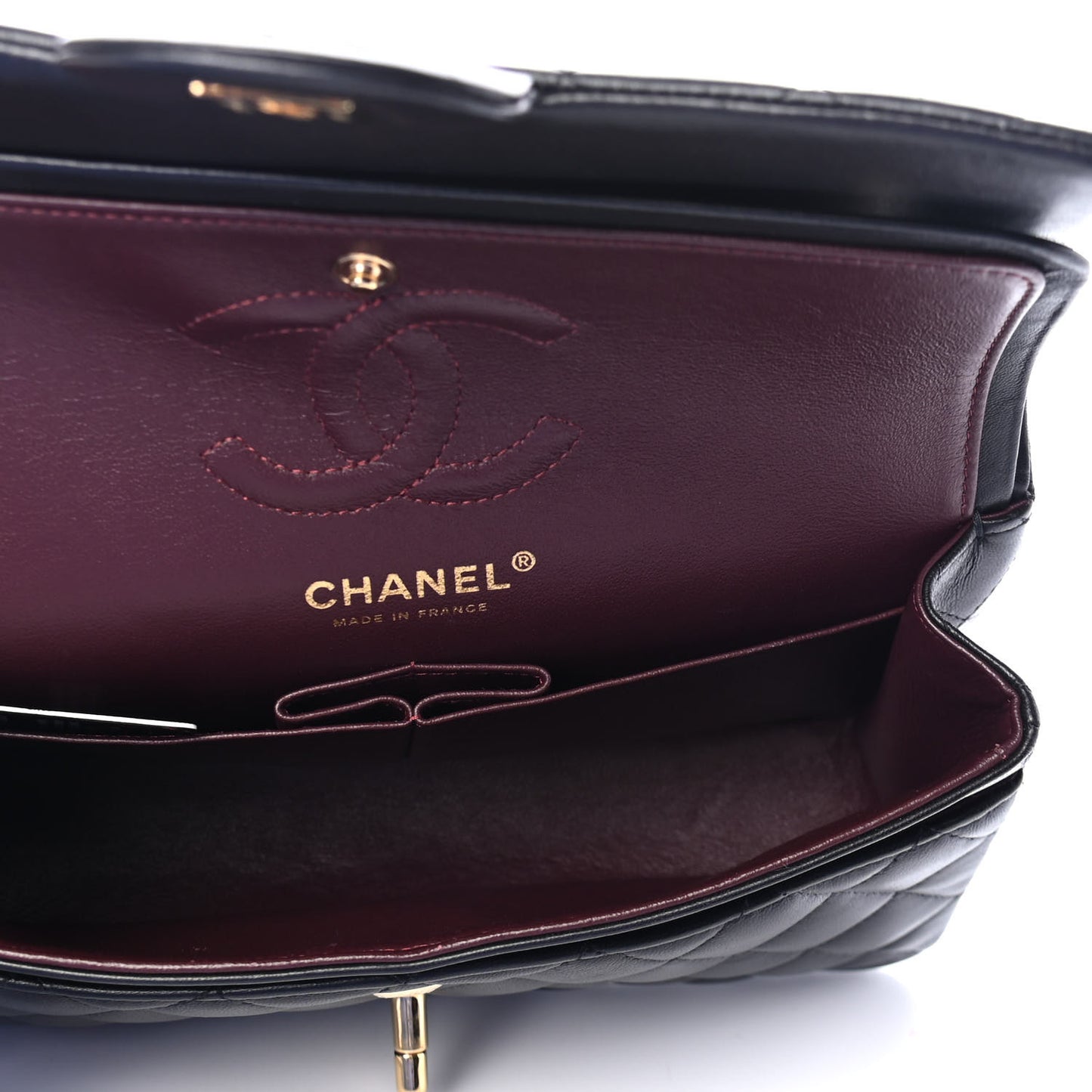 Lambskin Quilted Small Double Flap Black