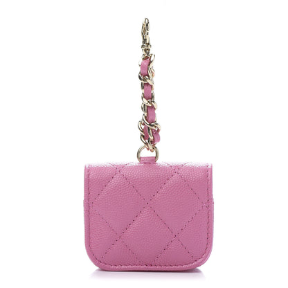 Chanel Caviar Quilted Crystal CC Airpods Pro Case Pink 3 of 9