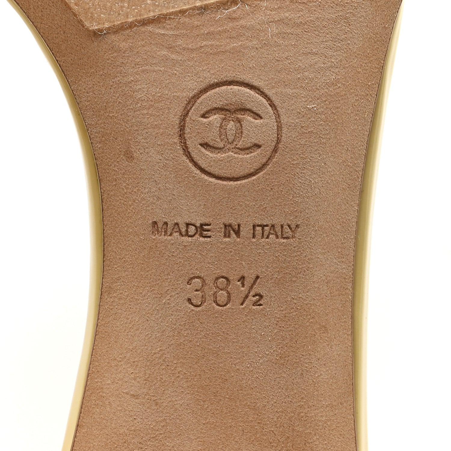 Chanel Patent Calfskin CC Mules 38.5 Beige 7 of 10