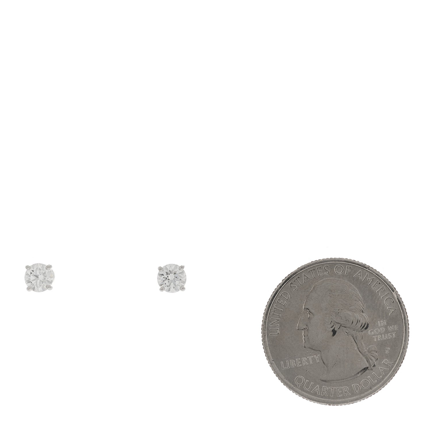 Harry Winston Platinum Diamond .83ctw Solitaire Earrings 2 of 4