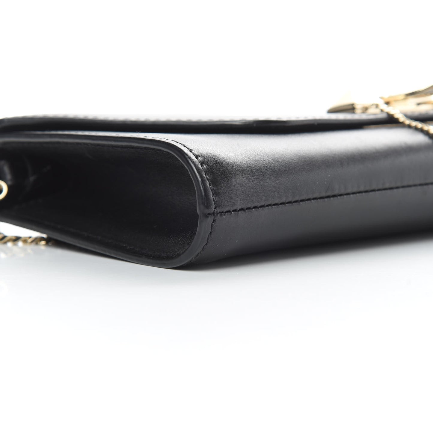 Vitello Demilune Chain Clutch Black