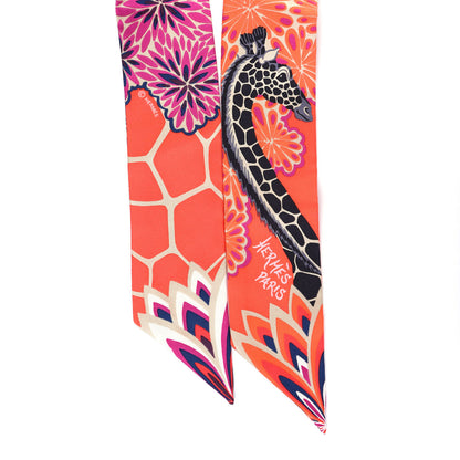 Hermes Silk The Three Graces Twilly Vermillion Fuchsia 4 of 4