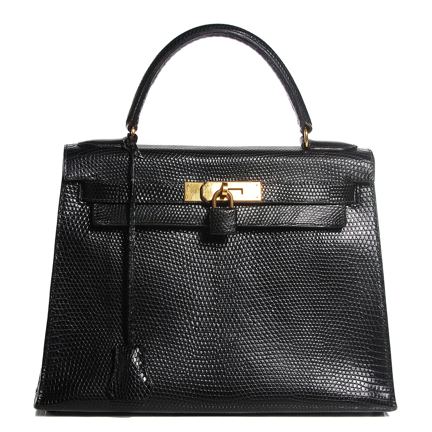 Hermes Lizard Kelly Sellier 28 Black 1 of 26
