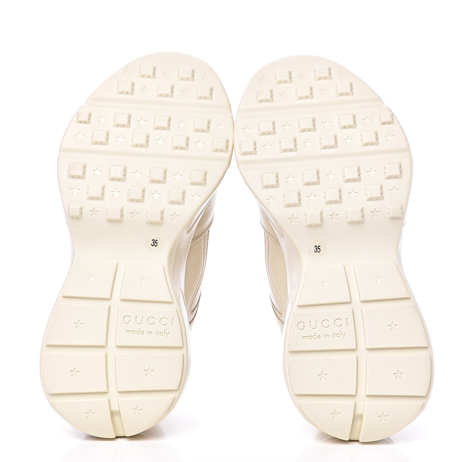 Gucci Calfskin Logo Womens Rhyton Sneakers 35 Ivory 7 of 8