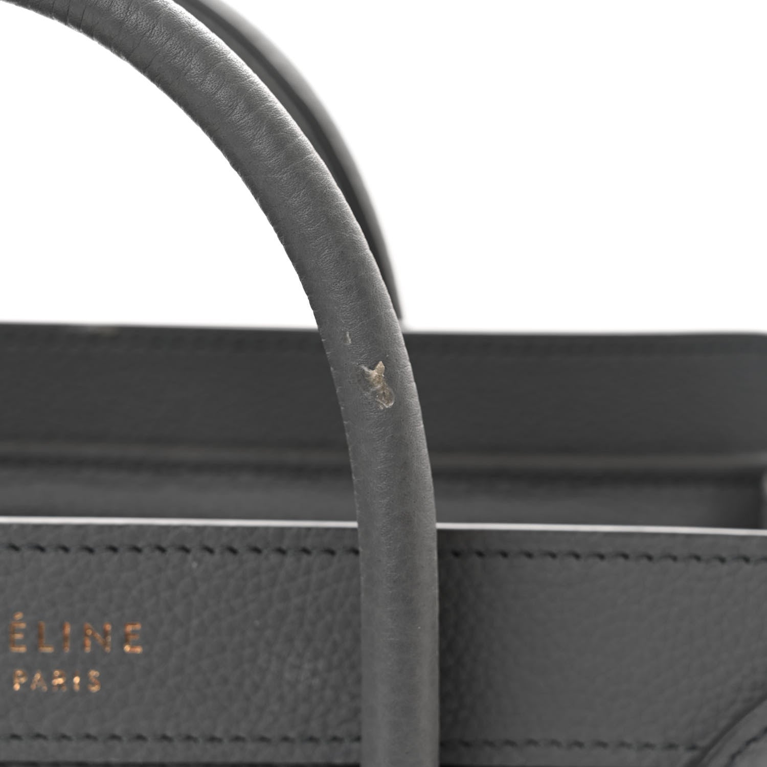 Celine Drummed Calfskin Nano Luggage Kohl 12 of 13