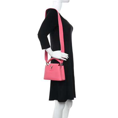 Louis Vuitton Taurillon Capucines Mini Fluo Pink 2 of 9