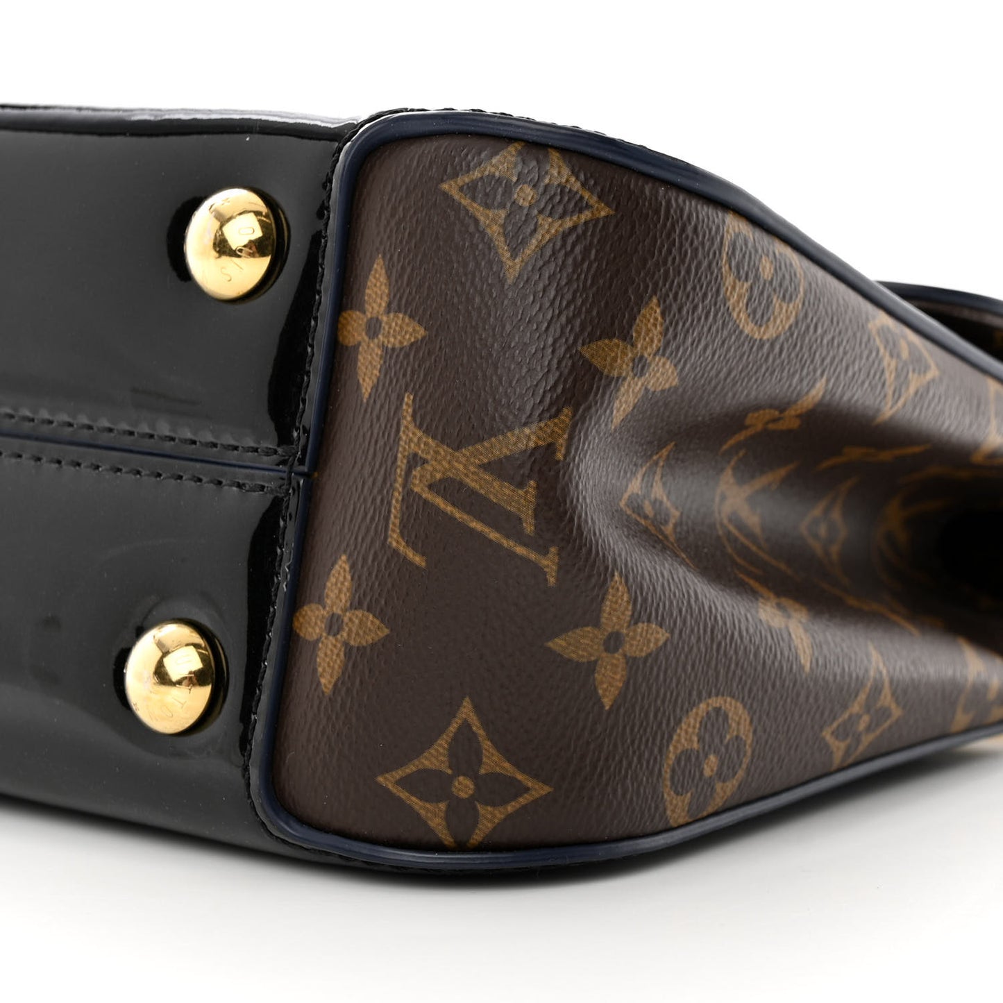Patent Calfskin Monogram Cherrywood PM Black